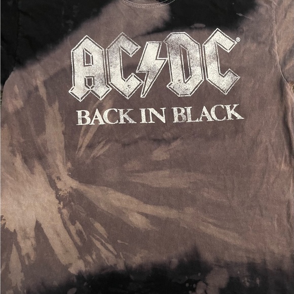 AC/DC Back in Black T-Shirt 0X Bleach Dye - Picture 3 of 4
